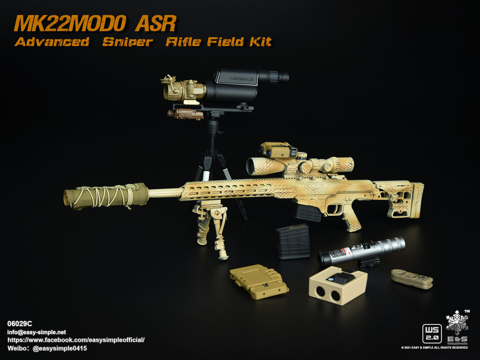 Easy & Simple 06029C 1/6 MK22MOD0 ASR Advanced Sniper Rifle Field Kit